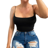 Music Festivals Rave Outfits Girls Tops Summer Women's Sexy Backless Slim Fit Vest