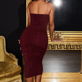 Mini Club Dresses Solid Color Sexy Dress Slim Dress