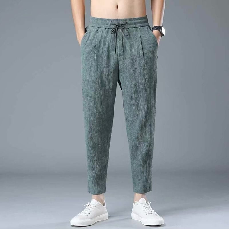 Men Pants Summer plus Size Cotton Linen Linen Pants Loose Men's Casual