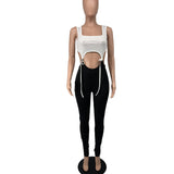 Fashion Colorblock Vest Strap Jumpsuit