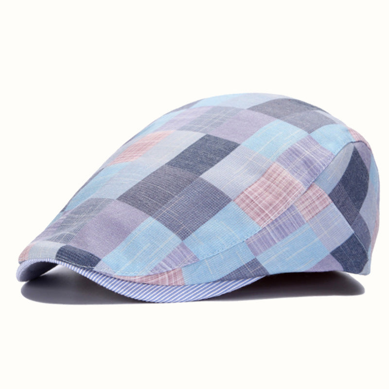 Check Beret Hat Men's and Women's Plaid Spring, Summer, Autumn Breathable