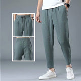 Men Pants Summer plus Size Cotton Linen Linen Pants Loose Men's Casual