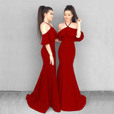 Formal Dresses & Gowns Women's Suspender Ruffle Sleeve Long Dress Summer Formal Dress Suspender Dress