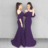 Formal Dresses & Gowns Women's Suspender Ruffle Sleeve Long Dress Summer Formal Dress Suspender Dress