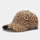 Leopard Fur Hat Peaked Cap Summer Sun Hat