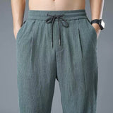 Men Pants Summer plus Size Cotton Linen Linen Pants Loose Men's Casual