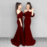 Formal Dresses & Gowns Women's Suspender Ruffle Sleeve Long Dress Summer Formal Dress Suspender Dress