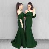 Formal Dresses & Gowns Women's Suspender Ruffle Sleeve Long Dress Summer Formal Dress Suspender Dress