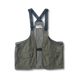 Men Sweater Vest Multi-Pocket Workwear Vest Men's Loose Mesh Stitching Adjustable Vest Sleeveless Jacket