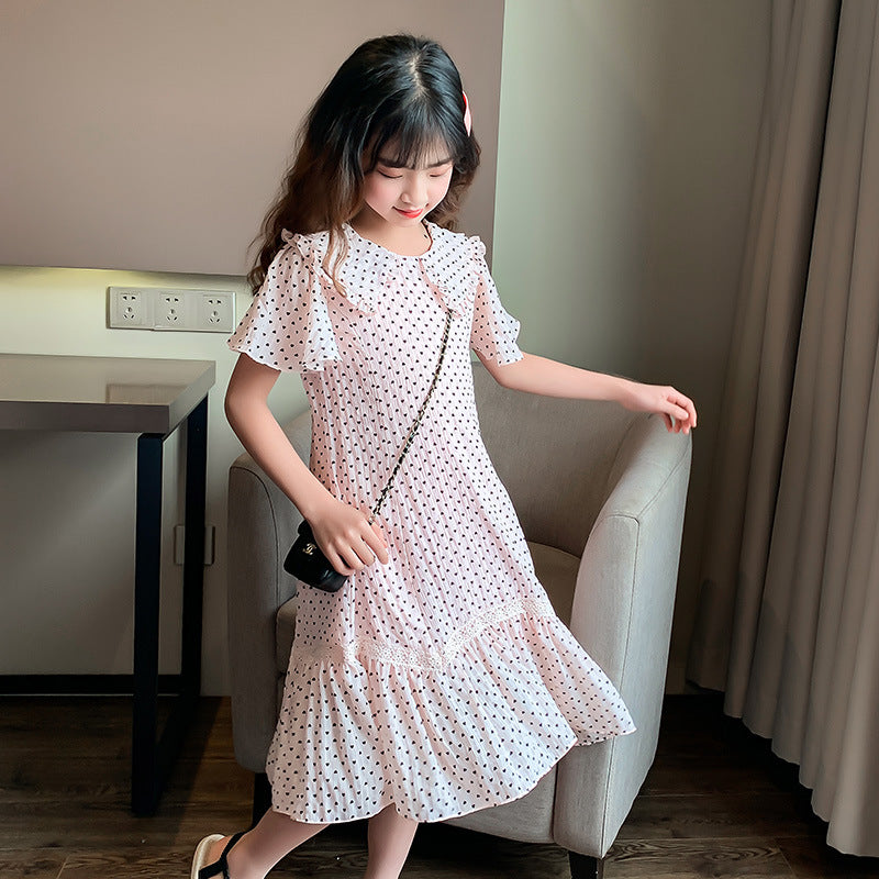 Summer Children's Floral Chiffon Princess Dress Girl Dress