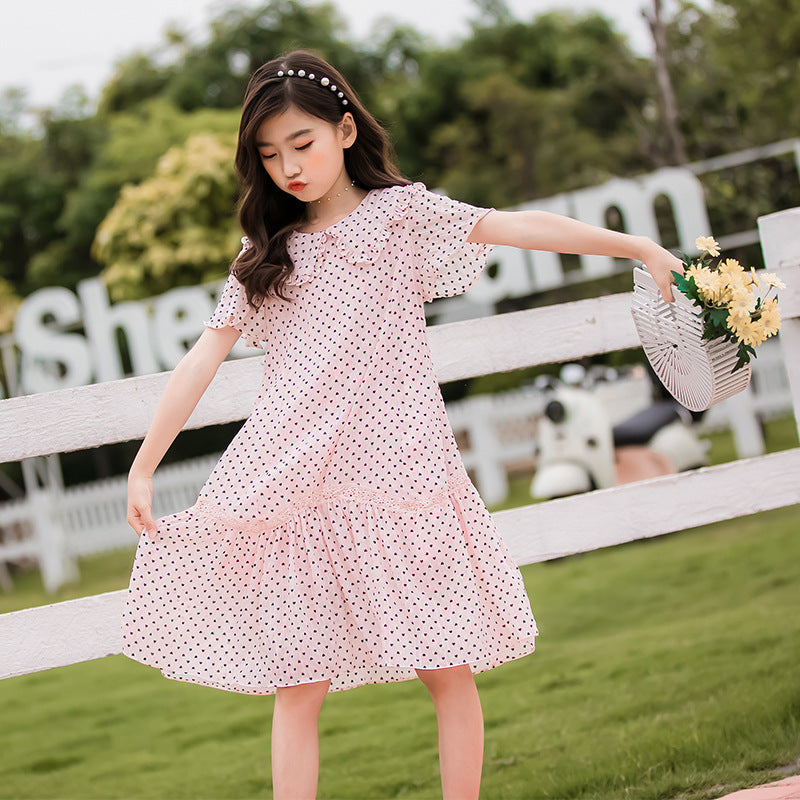 Girls' Dress Summer Children's Chiffon Princess Dress Floral Skirt Girl Dresses
