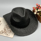 Cowgirl Hats Hand-Knitted Men's Straw Hat Female Western Cowboy Hat Sunshade Knight's Cap
