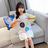 Summer Loose Short Sleeves Children's Parent-Child Princess Home Wear Children Girl Loungewear