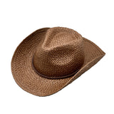 Cowgirl Hats Hand-Knitted Men's Straw Hat Female Western Cowboy Hat Sunshade Knight's Cap