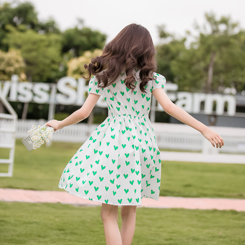 Girls' Summer Dress Casual Polo Collar Skirt Children's Korean Dress Girl Dresses