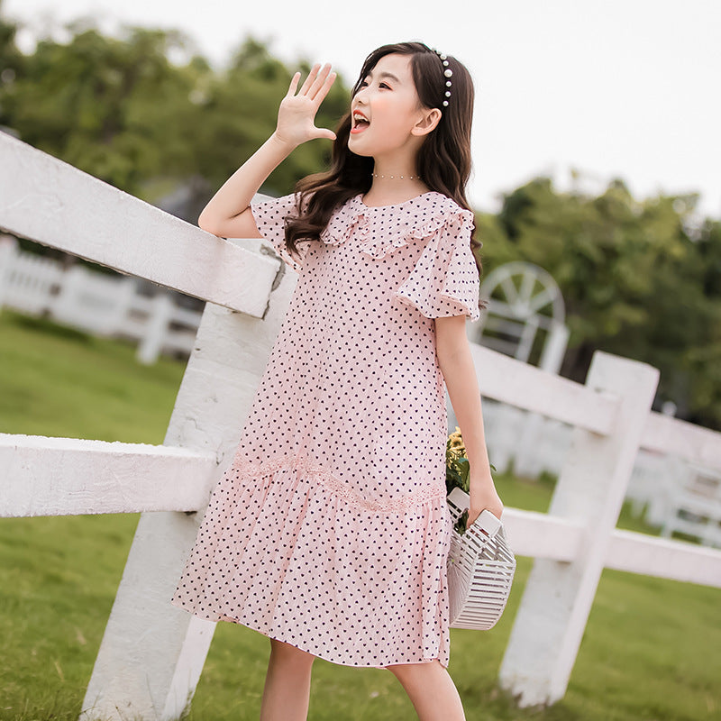 Girls' Dress Summer Children's Chiffon Princess Dress Floral Skirt Girl Dresses