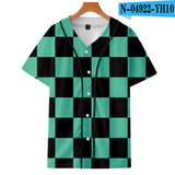 Baggy Baseball Jersey Anime Baseball Shirt Short Sleeve T-Shirt