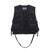 Men Sweater Vest Mechanical Style Multi-Pocket Workwear Waistcoat Men's Military Outdoor Tactics Vest Sleeveless Jacket