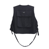 Men Sweater Vest Mechanical Style Multi-Pocket Workwear Waistcoat Men's Military Outdoor Tactics Vest Sleeveless Jacket