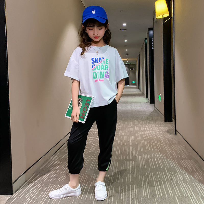 Summer Suit Short Sleeve Two-Piece Girl's 2 Piece Set