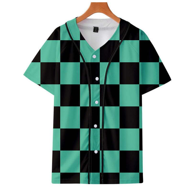 Baggy Baseball Jersey Anime Baseball Shirt Short Sleeve T-Shirt