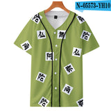 Baggy Baseball Jersey Anime Baseball Shirt Short Sleeve T-Shirt