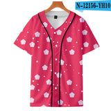 Baggy Baseball Jersey Anime Baseball Shirt Short Sleeve T-Shirt