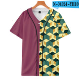 Baggy Baseball Jersey Anime Baseball Shirt Short Sleeve T-Shirt