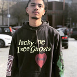 Kanye West KSG Hoodie Love Heart Alphabet Graffiti Print Velvet Sweater Coat