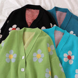 Preppy Aesthetic Sweater Knitted Coat Loose Spring and Autumn Sweater Cardigan