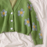 Preppy Aesthetic Sweater Knitted Coat Loose Spring and Autumn Sweater Cardigan