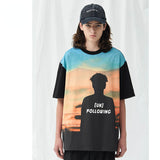 Preppy Aesthetic T Shirt Spring/Summer round Neck Loose Black, Short Sleeve