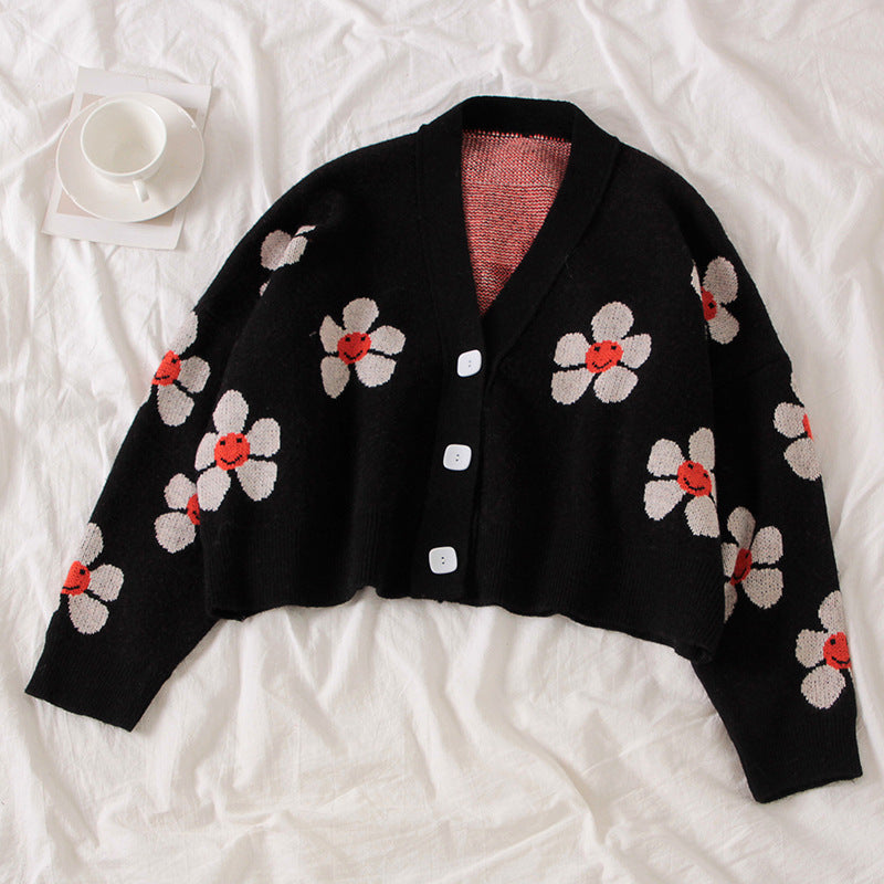 Preppy Aesthetic Sweater Knitted Coat Loose Spring and Autumn Sweater Cardigan