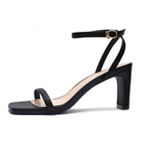 Nude Strappy Block Heels Sandals