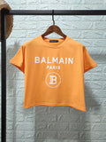 T Shirt Balmain Spring/Summer Letter Loose All Cotton Short T-shirt
