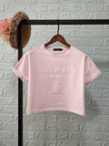 T Shirt Balmain Spring/Summer Letter Loose All Cotton Short T-shirt