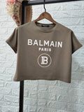 T Shirt Balmain Spring/Summer Letter Loose All Cotton Short T-shirt