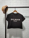 T Shirt Balmain Spring/Summer Flocking Letter Jacket Cotton Short T-shirt