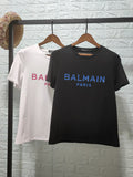 T Shirt Balmain Spring and Summer Three-Dimensional Letter Print Loose Short Sleeve T-shirt