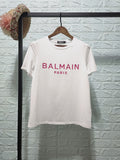 T Shirt Balmain Spring and Summer Three-Dimensional Letter Print Loose Short Sleeve T-shirt