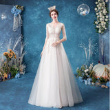 Women'S Evening Dress Ball Gown Princess Quinceanera Wedding Dresses Classical Sexy Slim Lace Deep V-Neck Bridal Wedding Dress
