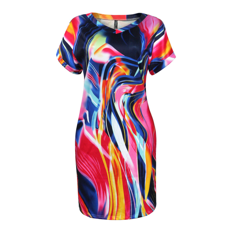 Nina Parker plus Size Dresses Fashion Short Sleeve Dress Short Skirt