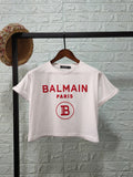 T Shirt Balmain Spring/Summer Letter Loose All Cotton Short T-shirt
