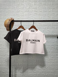 T Shirt Balmain Spring/Summer Flocking Letter Jacket Cotton Short T-shirt