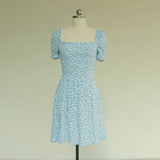 Milkmaid Dress Summer Vintage Polka Dot Floral Short Sleeve Dress