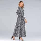 Muslim Women Stylish Kashibo Abaya Muslim Ladies Long Gown Islamic Clothing Jilbab Jalabiya Round Neck Long Sleeve Slim Fit Large Swing Dress