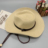 Cowgirl Hats Spring and Summer Men's Cowboy Hat Sun Hat Outdoor Sun Protection Fishing Straw Hat
