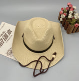 Cowgirl Hats Spring and Summer Men's Cowboy Hat Sun Hat Outdoor Sun Protection Fishing Straw Hat