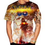 Men and Women Pokemon Pikachu T Shirt Summer Men's Short Sleeve round Neck T-shirt