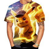 Men and Women Pokemon Pikachu T Shirt 3D Pikachu Short Sleeve T-shirt